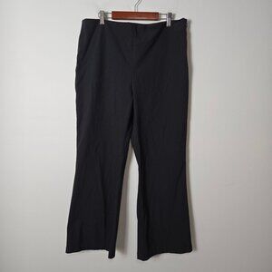 Theory Size 14 CL Bootcut Kick Pants Crop Charcoal Gray Side Zip Stretchy Office
